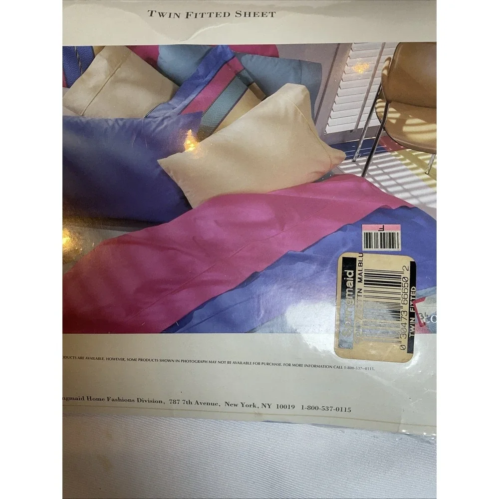 Stay made By Springmaid 100% Cotton Percale Twin Fitted Sheet Malibu Blue